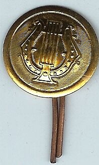 PAIR ( 2 ) old goldplated HARP mini Badge  