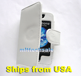 White Leather NEW Case Skin Cover Apple IPhone 3G 3GS  