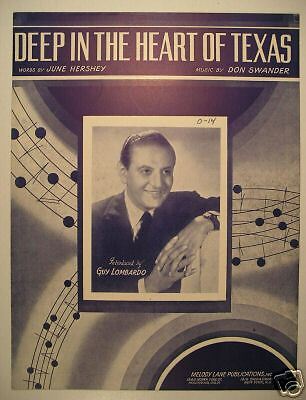 Sheet Music DEEP IN THE HEART OF TEXAS 1941  