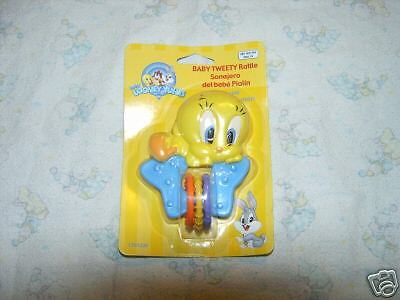 Looney Tunes Baby Tweety Bird Baby Rattle Blue MIP  