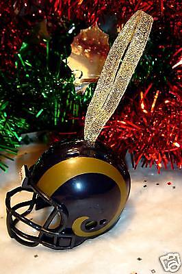 CHRISTMAS BELL FOOTBALL HELMET ORNAMENT ST. LOUIS RAMS  